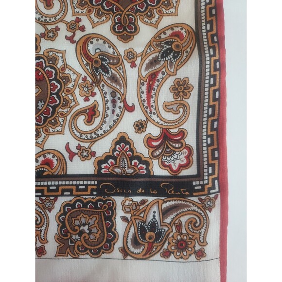 Vintage Ladies Accessory Street Oscar de La Renta Silk/Wool Back Scarf - Japan - Picture 3 of 5